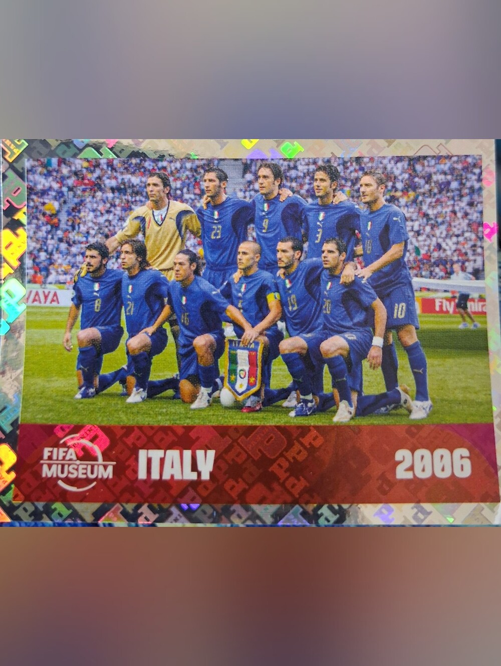 FIFA MUSEUM Italy National Team Blue Soccer Card - Panini. Official